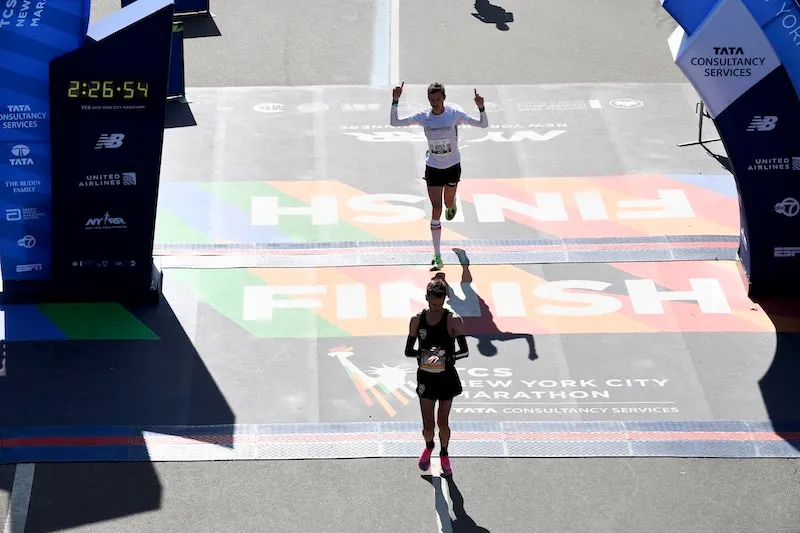 Guillaume Adam à l’arrivée du marathon de New York